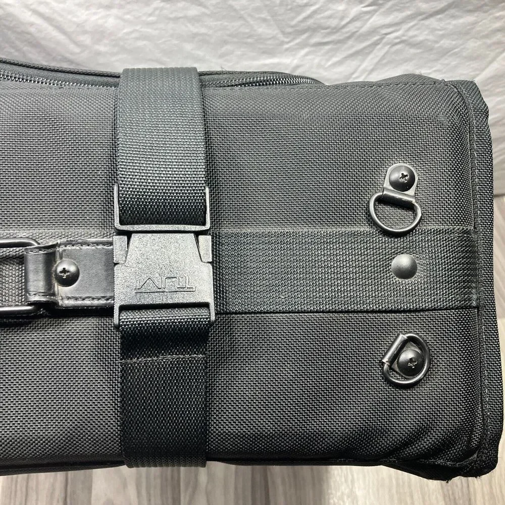 TUMI Black Nylon Large‎ Collapsible Pull Luggage 27x20x10 Soft Side Wheels READ